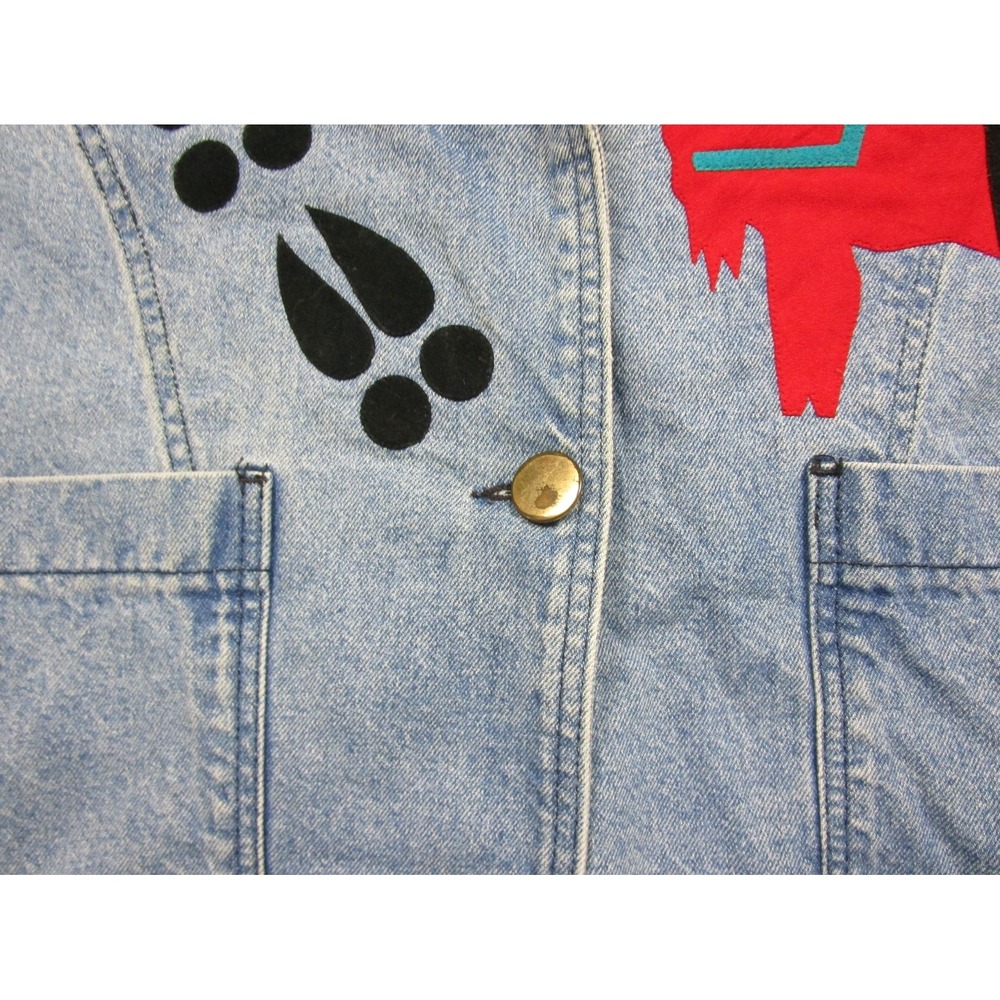 Vintage 90s Sundance x Moxie Denim Chore Coat Women's (M) Buffalo Santa Fe USA - Picture 6 of 16